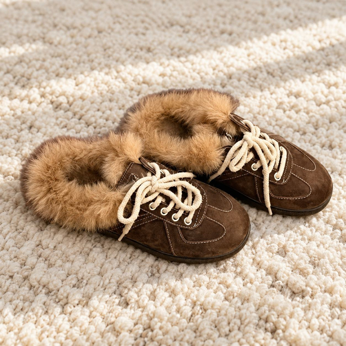 Fleece-Gefütterte Mule Pantoffeln Damen