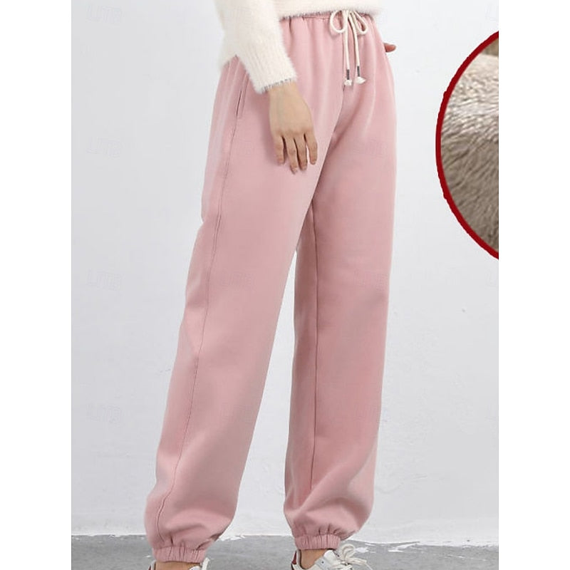 Women's Fleece Jogger Pants Warm — High Waist Relaxed Fit 1