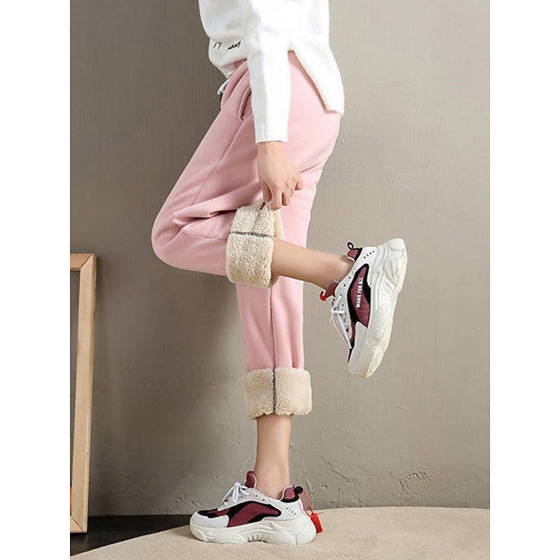Women's Fleece Jogger Pants Warm — High Waist Relaxed Fit 6