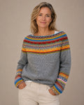Jackyee – Damen – Norweger-Strick – Bootsausschnitt-Pullover