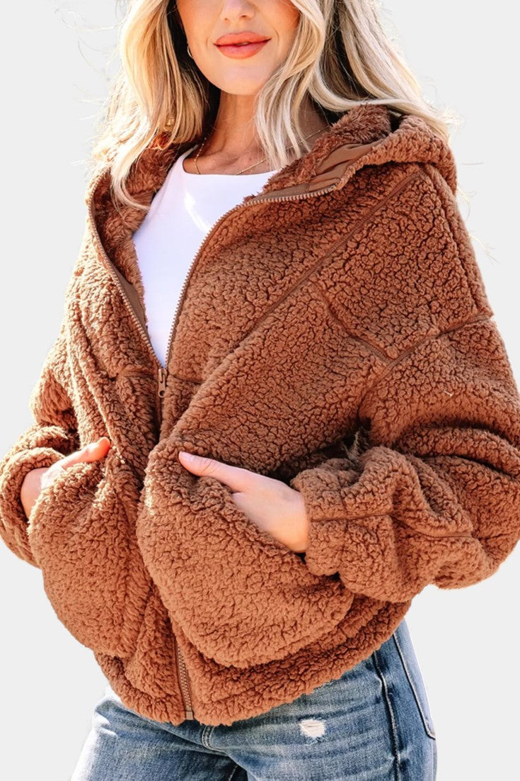 Women's Teddy Fleece Jacket with Hood — Cozy & Warm 2