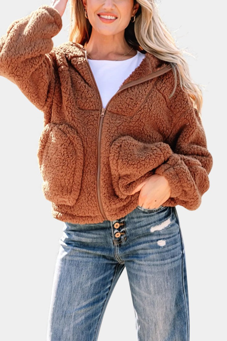 Women's Teddy Fleece Jacket with Hood — Cozy & Warm 3