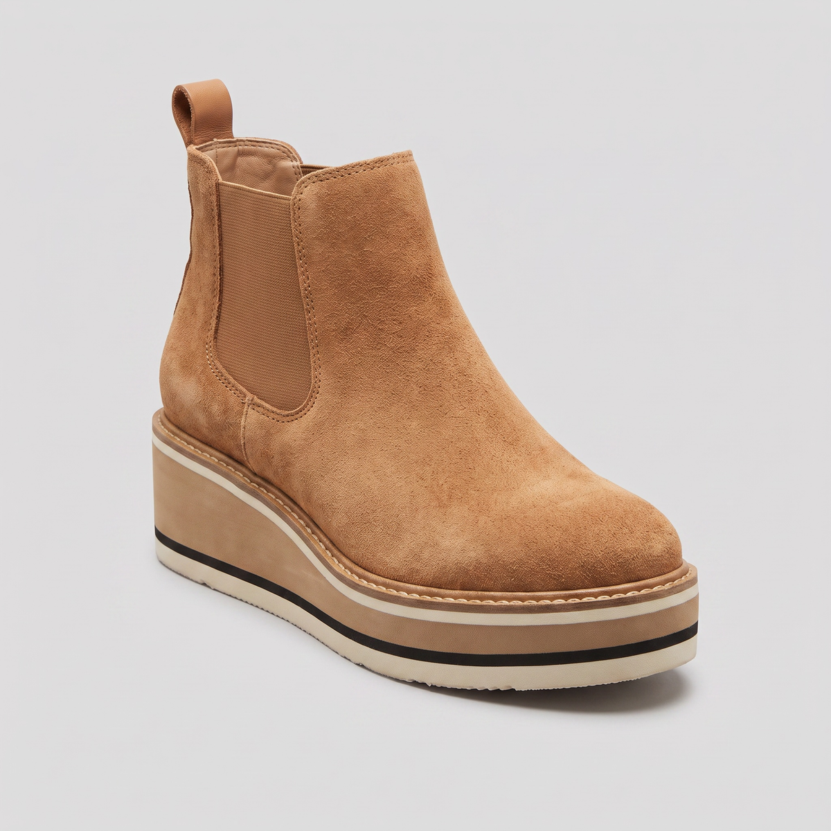 Women's Platform Chelsea Ankle Boots — Suede-Touch Wedge 1