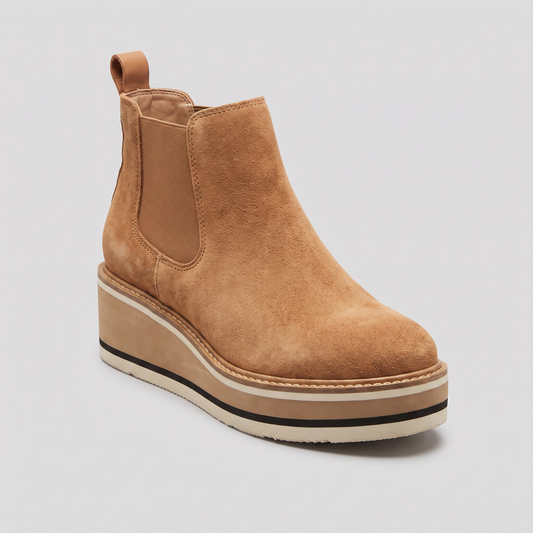 Women's Platform Chelsea Ankle Boots — Suede-Touch Wedge 1