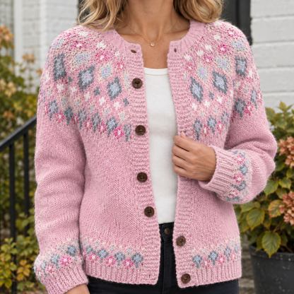 Adrienne Jacquard Cardigan Women — Soft Knit Button-Front 2