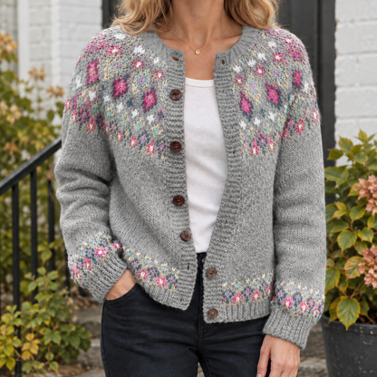 Adrienne Jacquard Cardigan Women — Soft Knit Button-Front 5