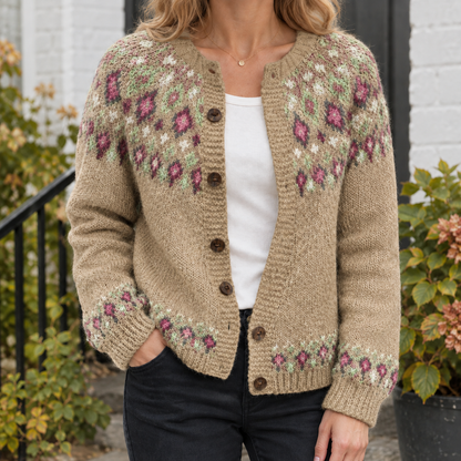 Adrienne Jacquard Cardigan Women — Soft Knit Button-Front 6
