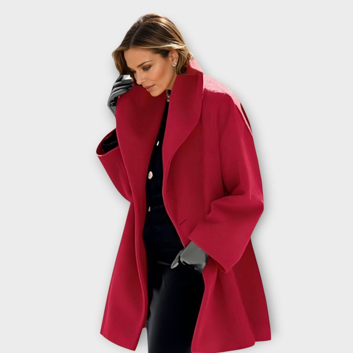 Damen Mantel Oversize — Schalkragen, Knielang, gerader Schnitt 5