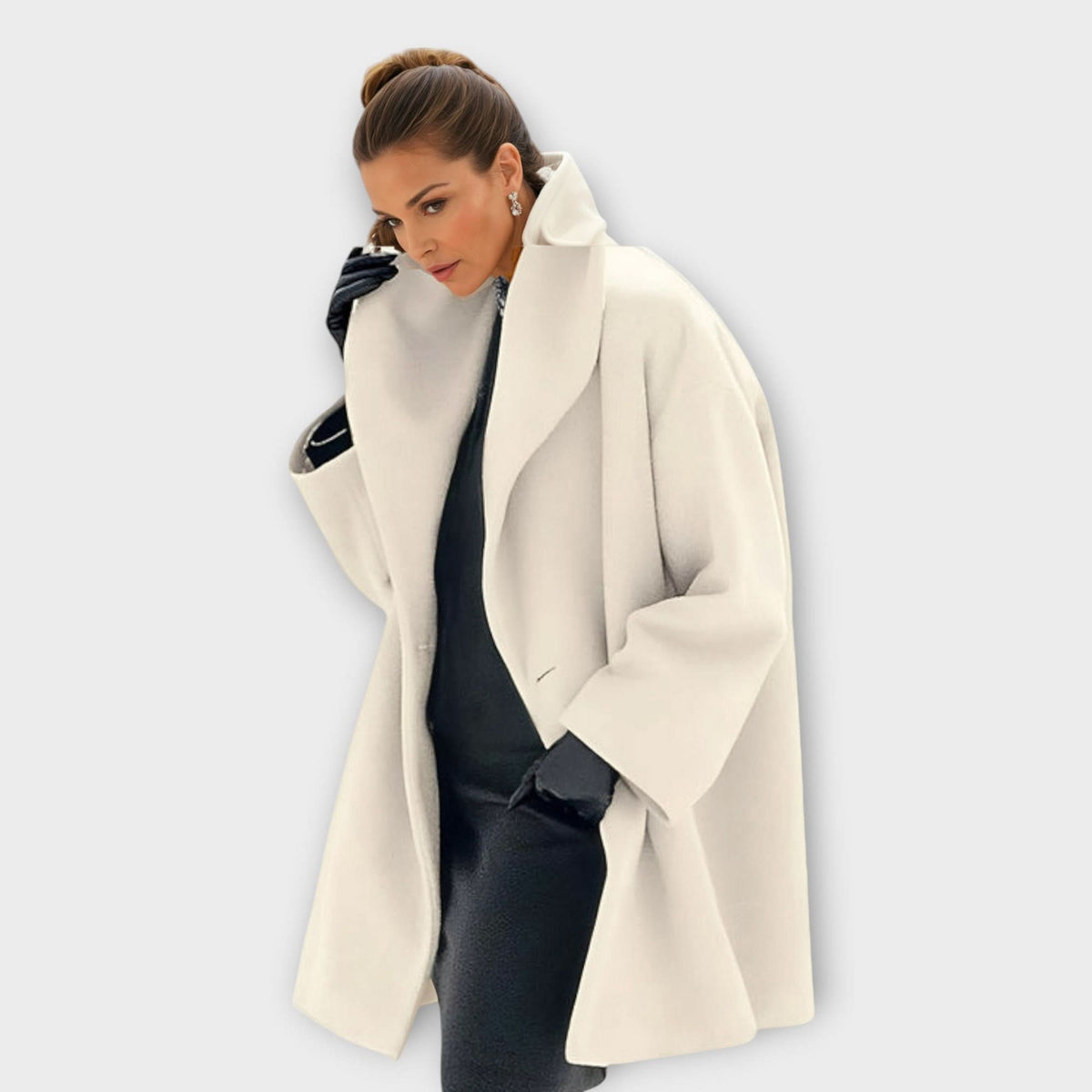 Damen Mantel Oversize — Schalkragen, Knielang, gerader Schnitt 9