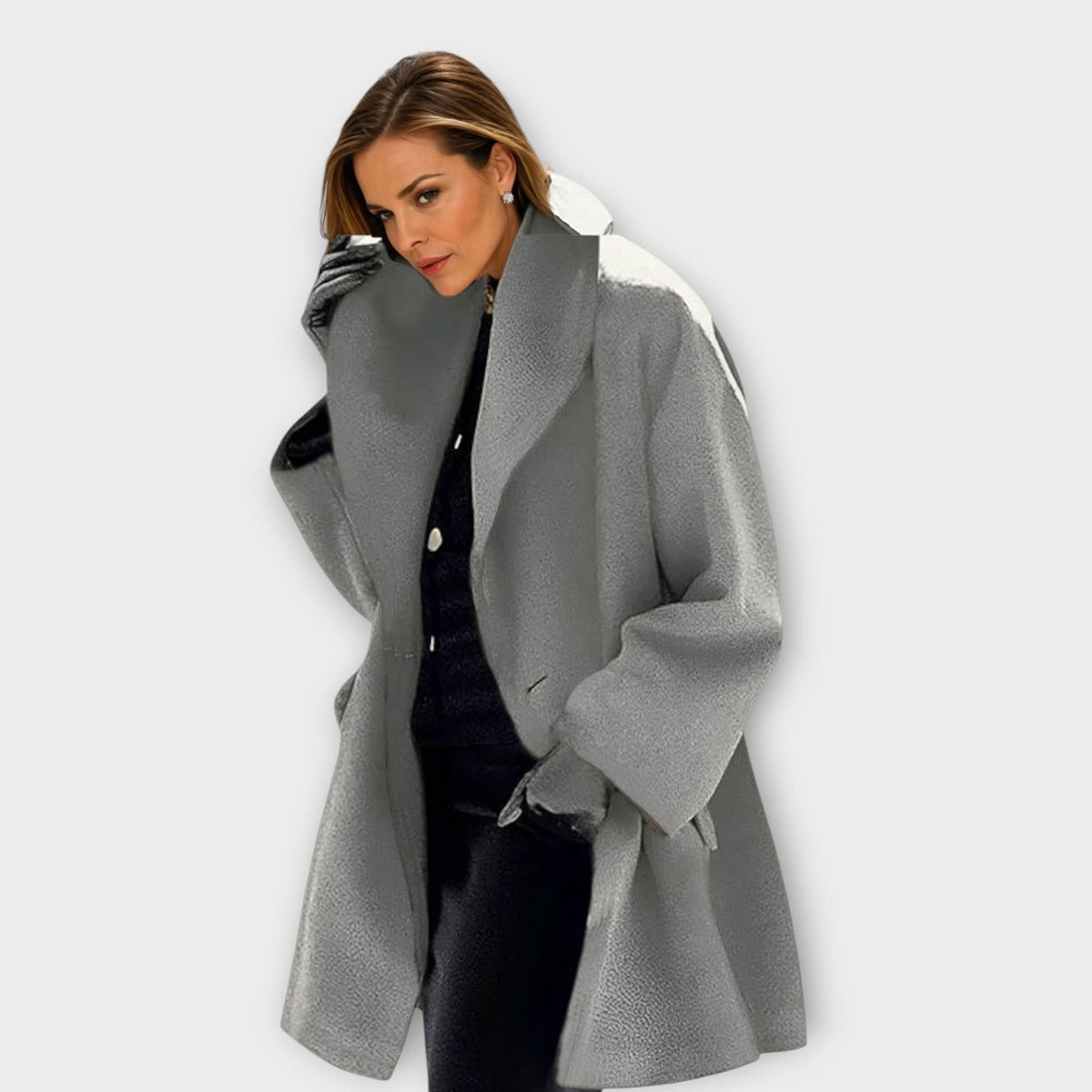 Damen Mantel Oversize — Schalkragen, Knielang, gerader Schnitt 8