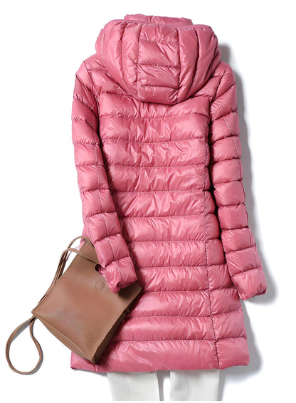 Lange Steppjacke Damen — Leicht mit Kapuze 2
