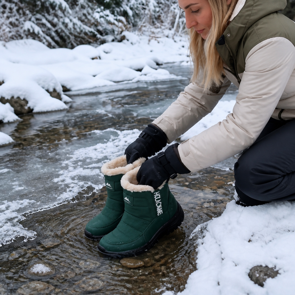 Women's Lined Winter Boots — Warm Waterproof Slip-On 10