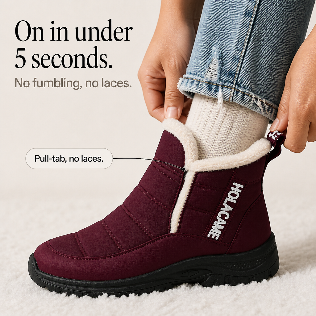 Women's Lined Winter Boots — Warm Waterproof Slip-On 8