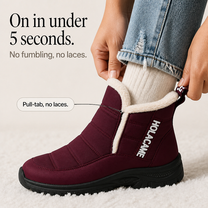 Women's Lined Winter Boots — Warm Waterproof Slip-On 8