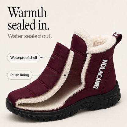 Women's Lined Winter Boots — Warm Waterproof Slip-On 9