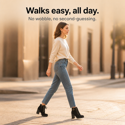 Women's Block Heel Ankle Boots — Lace-Up with Side Zip 8