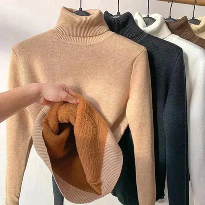 Women's Lined Turtleneck Sweater — Warm Fleece Inner Lining 1