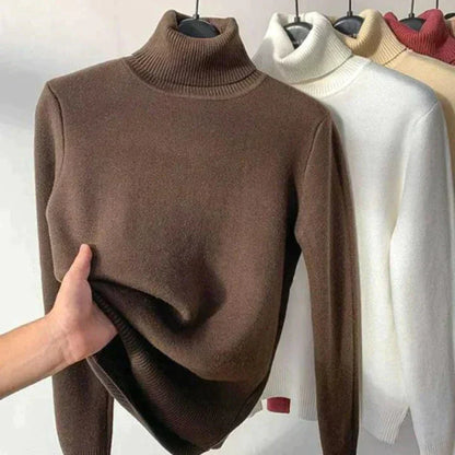 Women's Lined Turtleneck Sweater — Warm Fleece Inner Lining 3