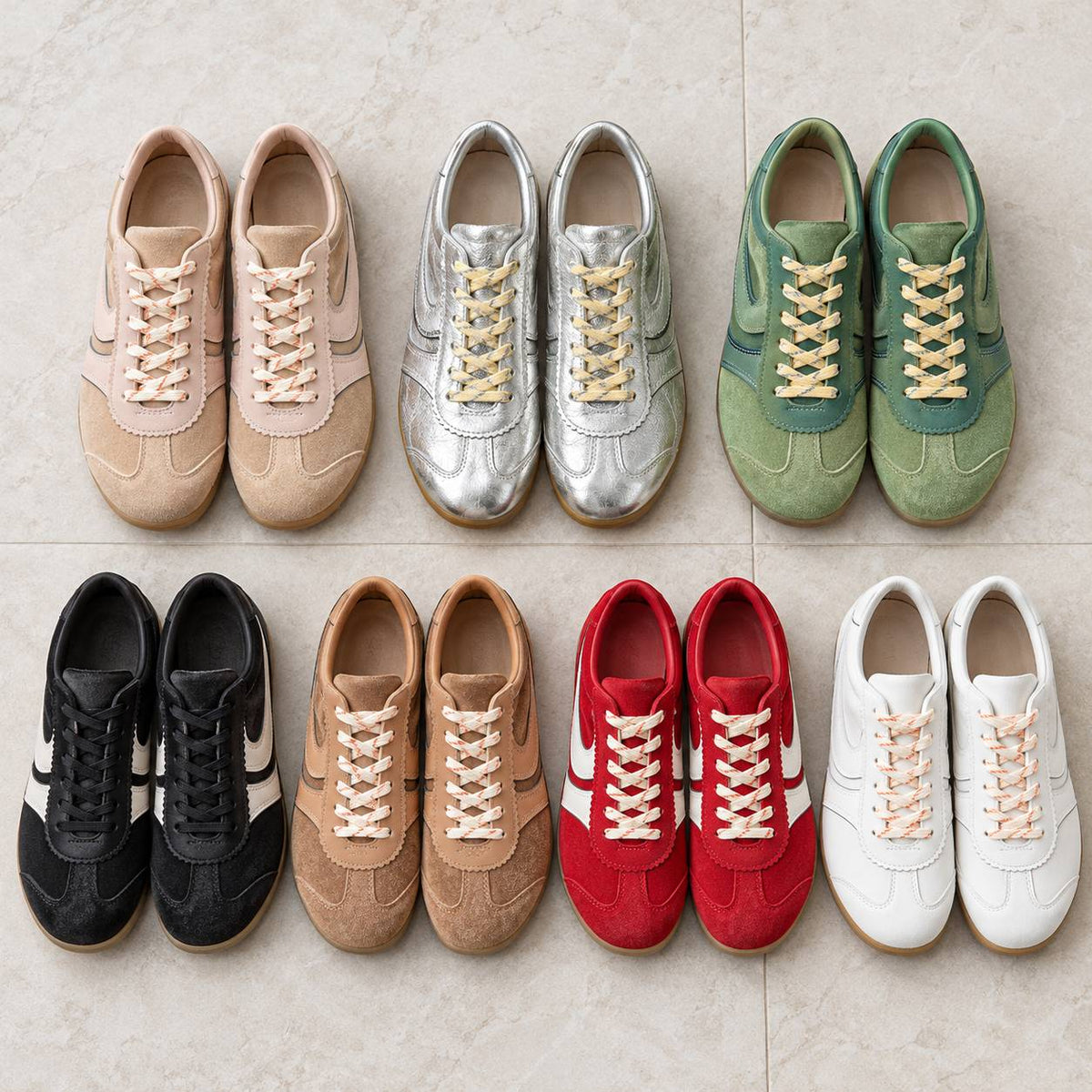 Retro Damen Sneaker mit Schnürung