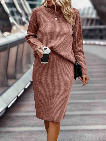 Strick Zweiteiler Damen — Pullover & Rock Set 3