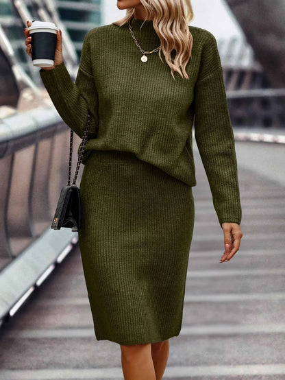 Strick Zweiteiler Damen — Pullover & Rock Set 6