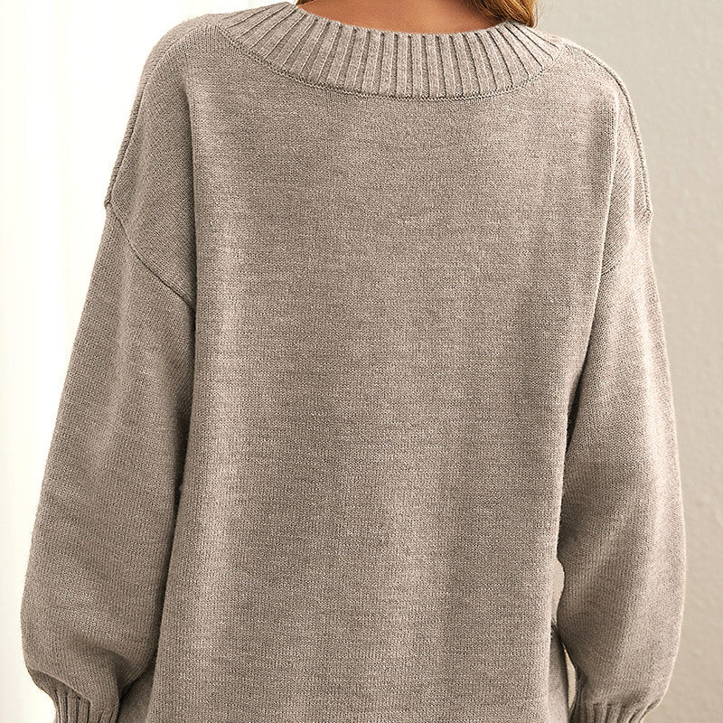 V-Ausschnitt Pullover Damen — Kaschmir-Optik 4