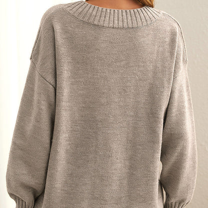 V-Ausschnitt Pullover Damen — Kaschmir-Optik 4