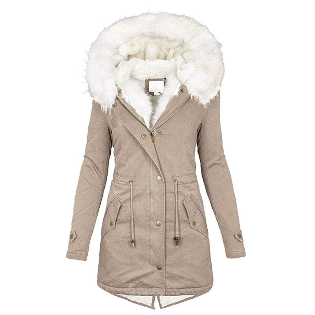 Winterparka Damen mit Kunstfell-Kapuze 10