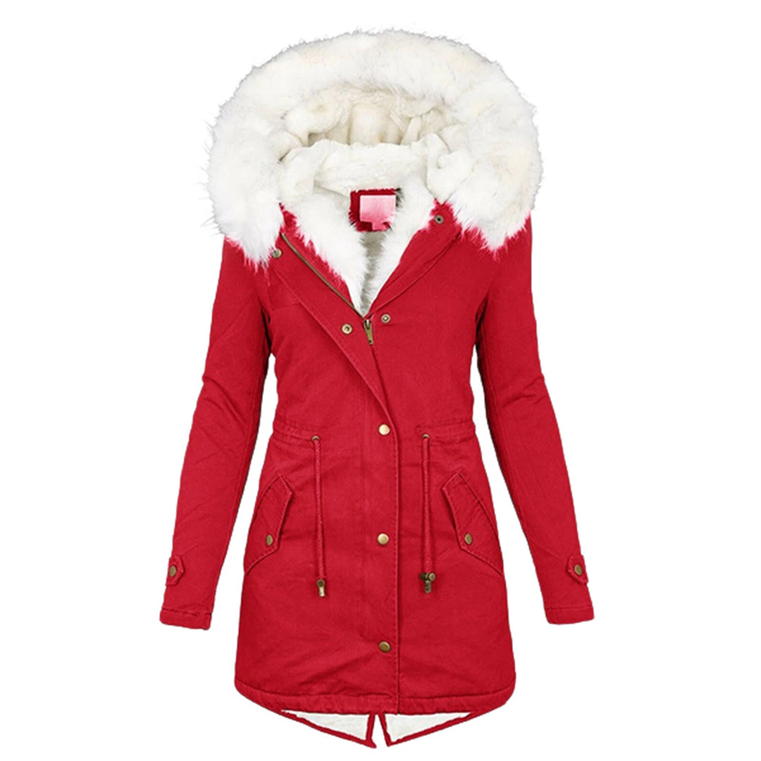 Winterparka Damen mit Kunstfell-Kapuze 8