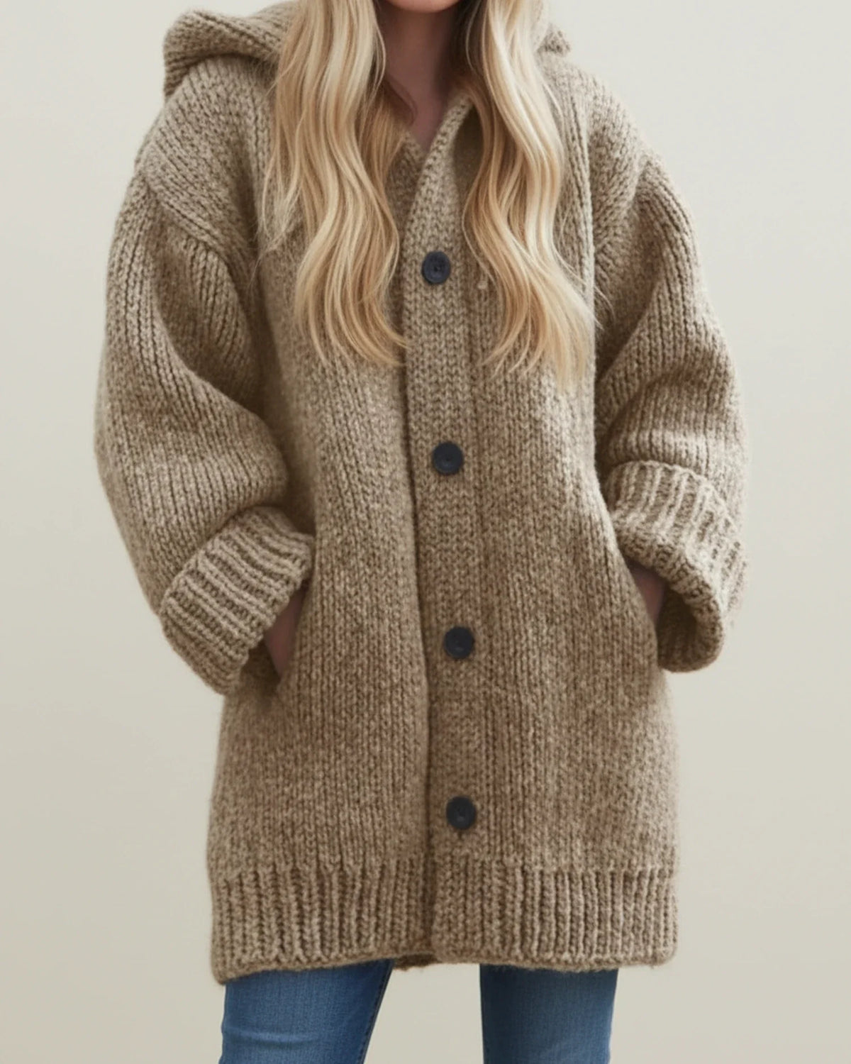 Women's Hooded Oversized Cardigan Jacket — Warm Winter 1