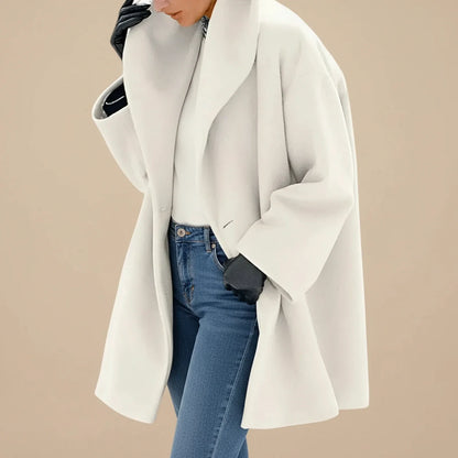 Women's Midi Winter Coat A-Line — Oversized Swing Coat 3