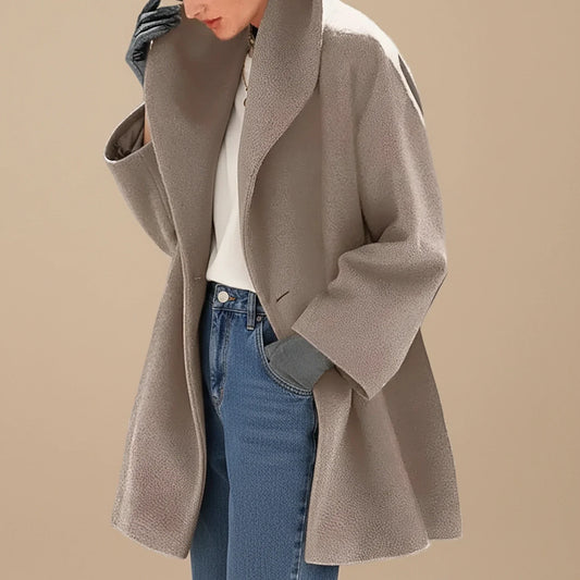 Women's Midi Winter Coat A-Line — Oversized Swing Coat 1