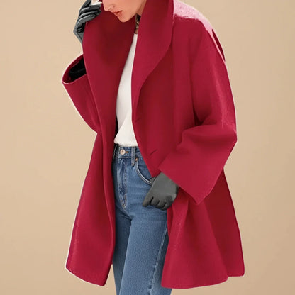 Women's Midi Winter Coat A-Line — Oversized Swing Coat 4