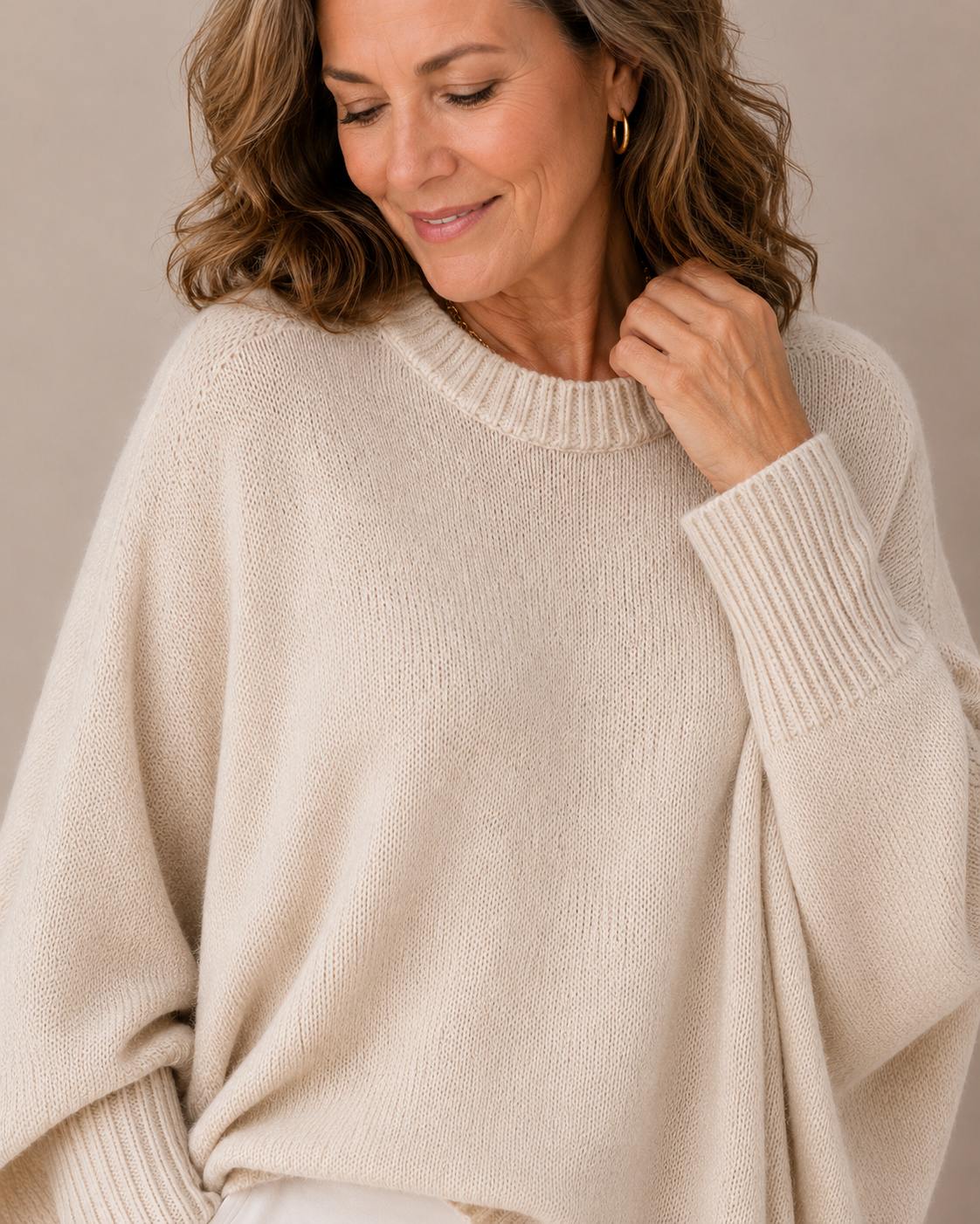 Jackyee – Damen – Oversized-Strick – Kuschelpullover