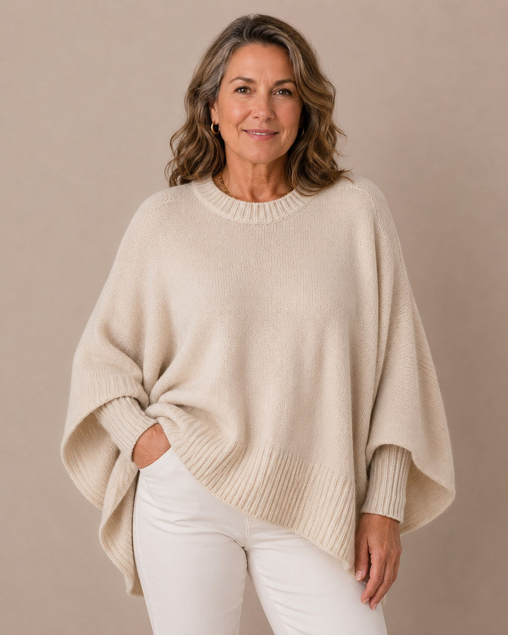 Jackyee – Damen – Oversized-Strick – Kuschelpullover