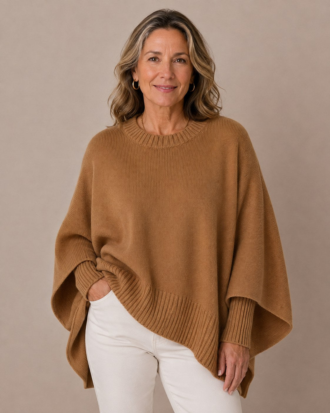 Jackyee – Damen – Oversized-Strick – Kuschelpullover