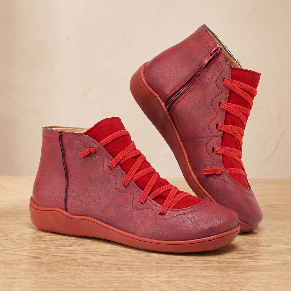 Women's Orthopedic Ankle Boots — Side Zip Lace-Up Comfort 2
