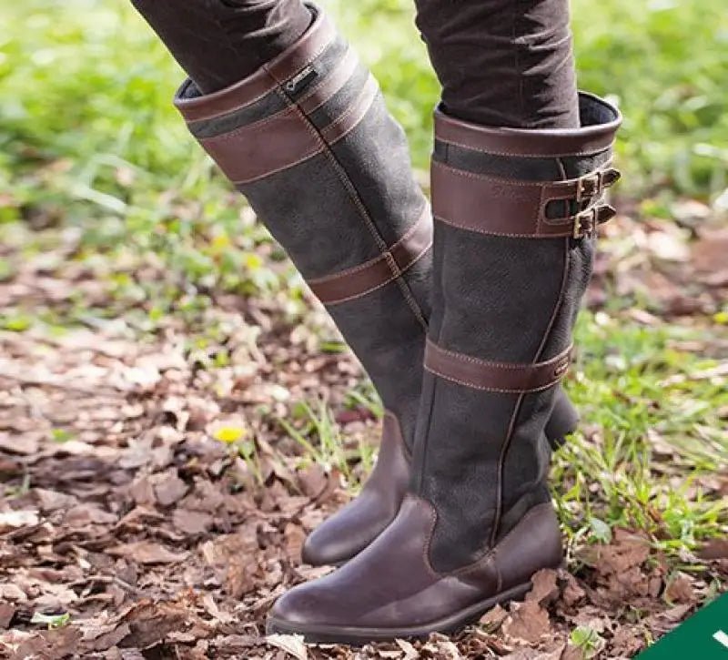 Women's Knee High Leather Boots — Waterproof Pull-On 1