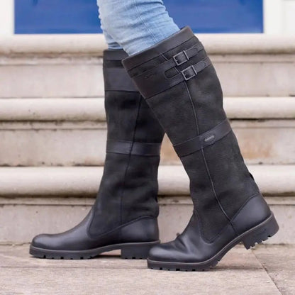 Women's Knee High Leather Boots — Waterproof Pull-On 2